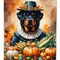 Edge Collections - 11.25" X 15.5" - Multicolor - Rottweiler Thanksgiving Garden Flag - 1 Piece